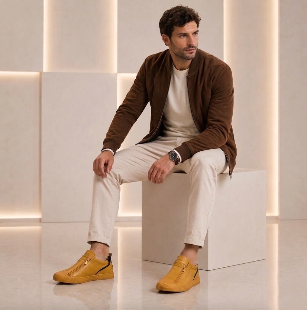 Men's Leather Sneakers with Modern and Versatile Design - Cormanio Men's Leather Sneakers with Modern and Versatile Design - Cormanio Mavietto